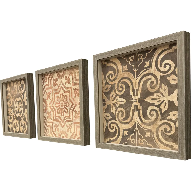 Wood Inlay II S/3 Framed Art