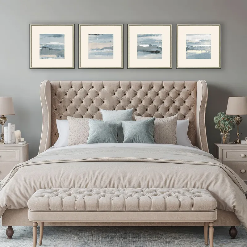 Splendid Blues S/4 Framed Art
