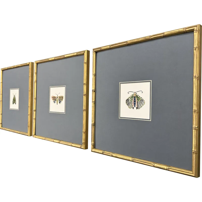 Pastel Moths II S/3 Framed Art