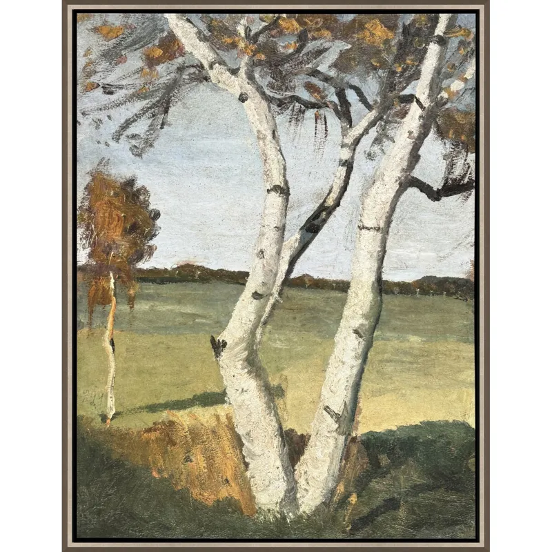 Birch Tree in a Landscape Canvas