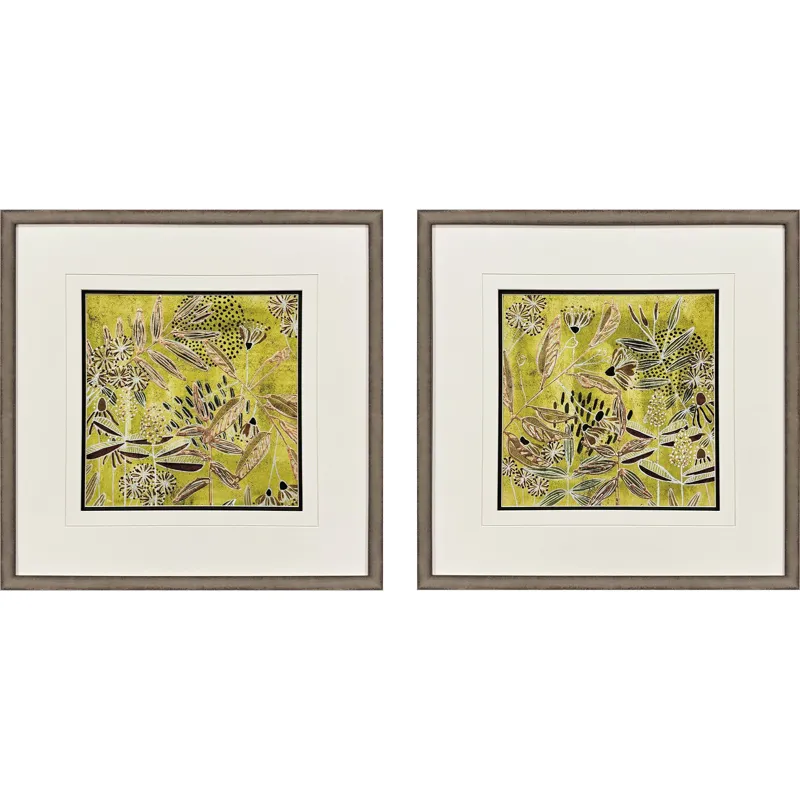 Saffron Wallflowers S/2 Framed Art