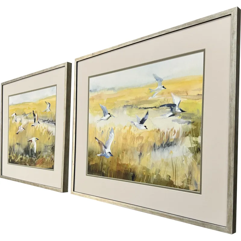 Terns on Marsh S/2 Framed Art