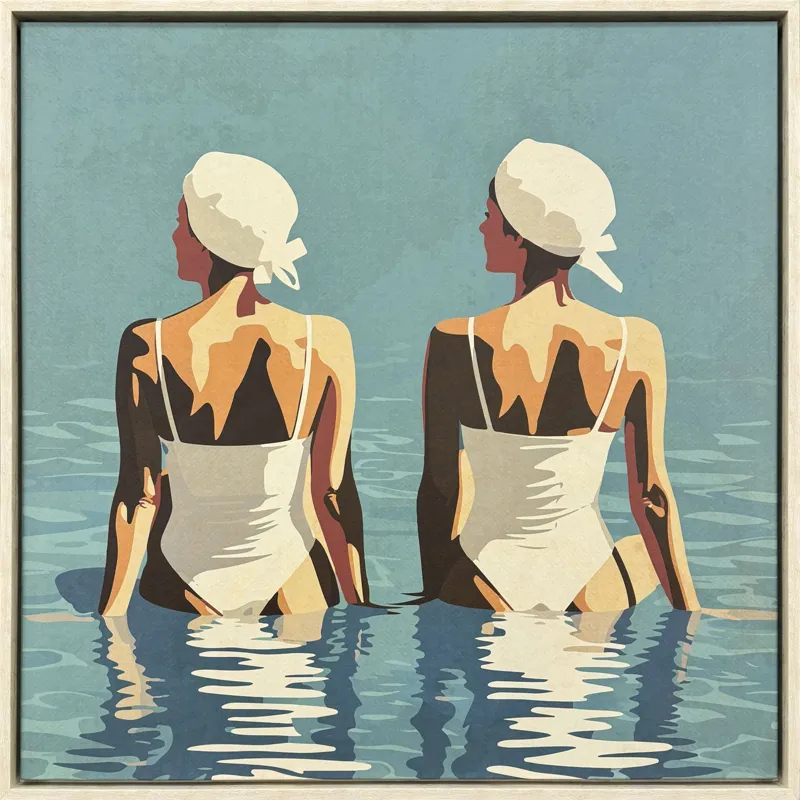 Two Friends at the Beach Canvas