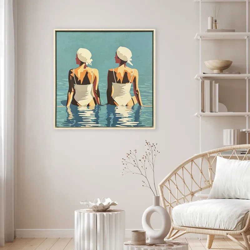 Two Friends at the Beach Canvas