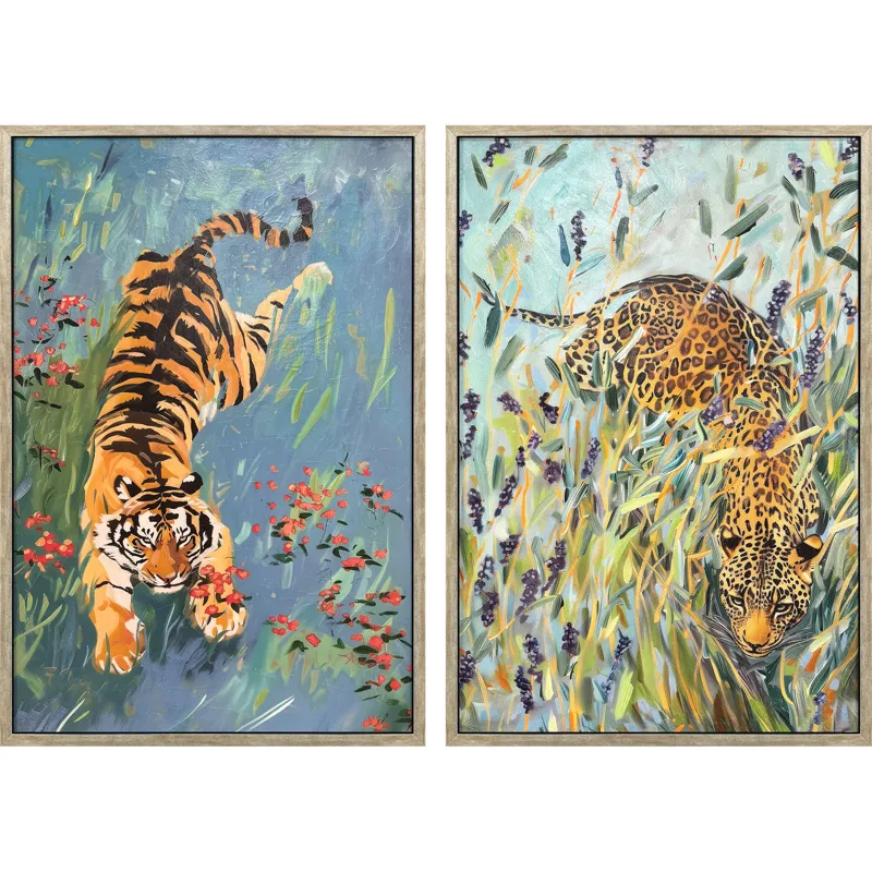 Tiger/Leopard S/2 Framed Art
