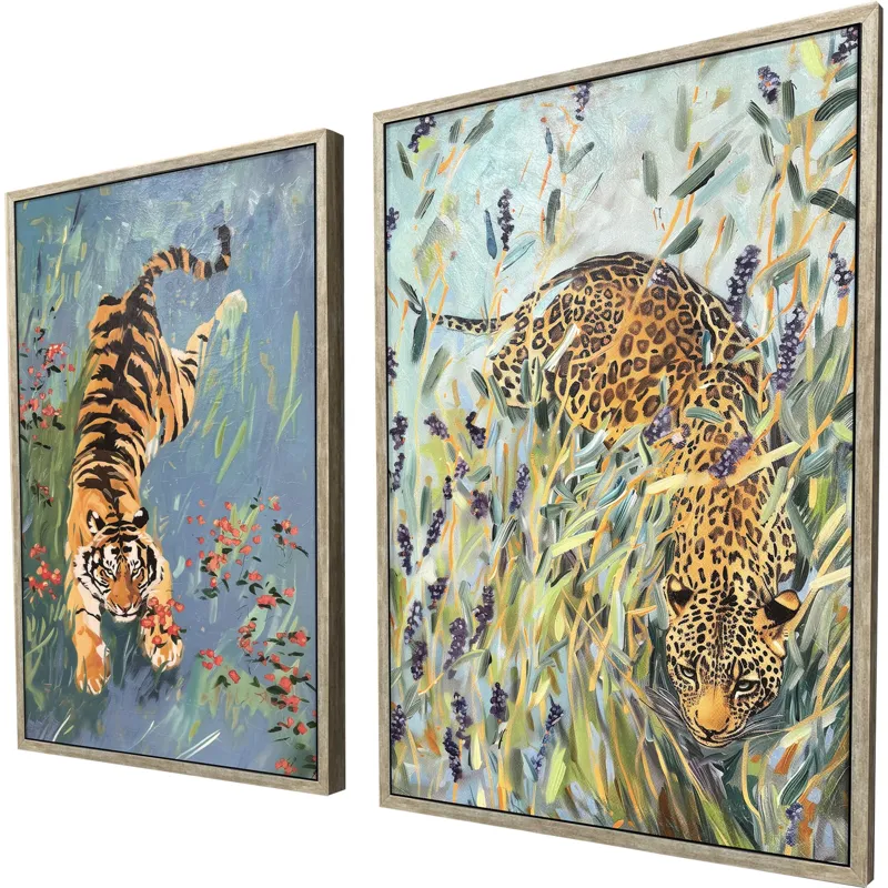 Tiger/Leopard S/2 Framed Art