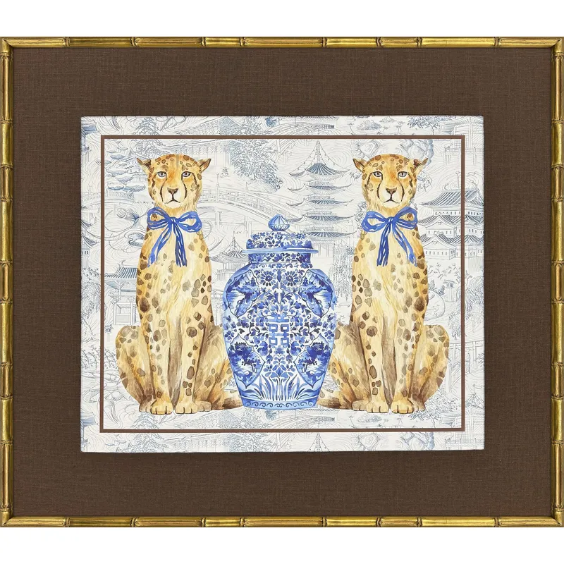 Oriental Leopards Framed Art