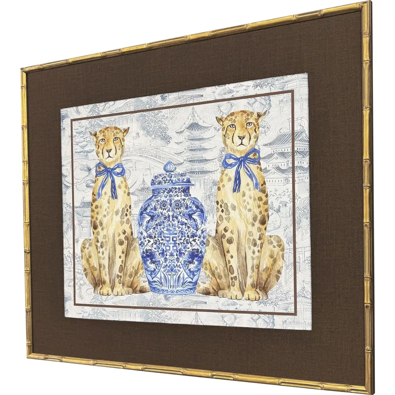 Oriental Leopards Framed Art