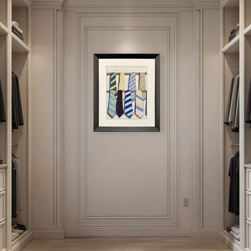 Hanging Ties I Framed Art