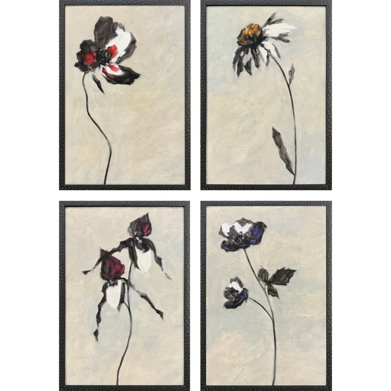 Floral Sonnet S/4 Framed Art
