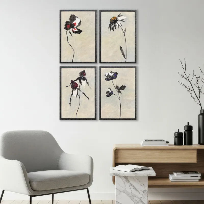 Floral Sonnet S/4 Framed Art
