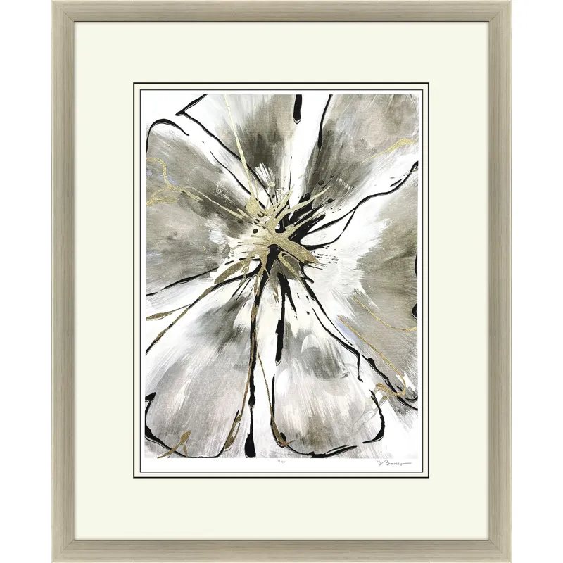 Gilded Petal Expansion I Framed Art
