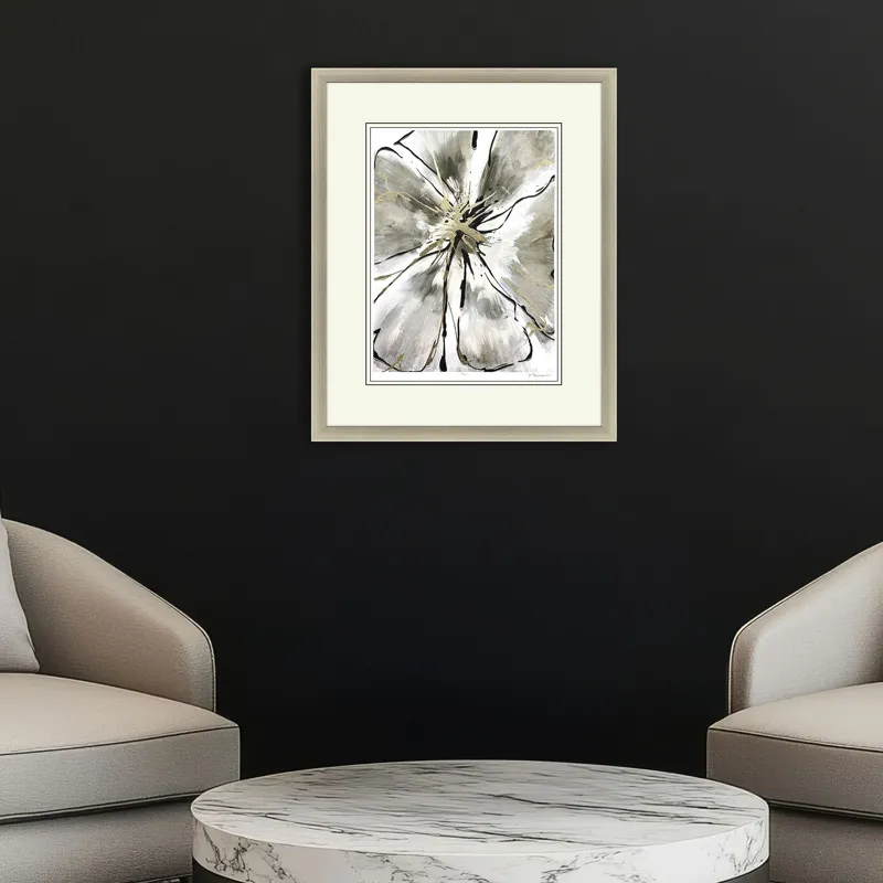 Gilded Petal Expansion I Framed Art