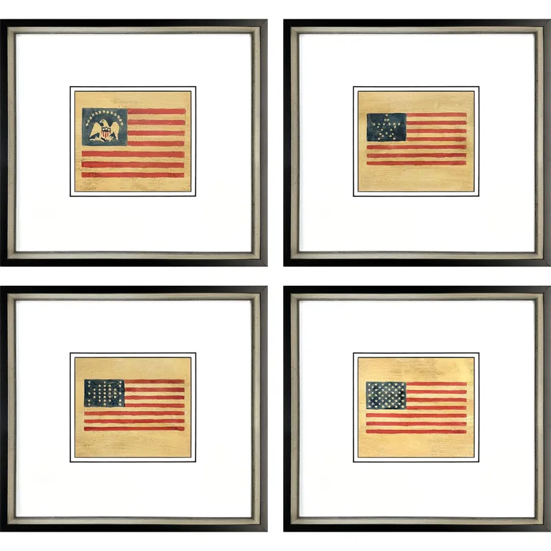 American Flags II S/4 Framed Art