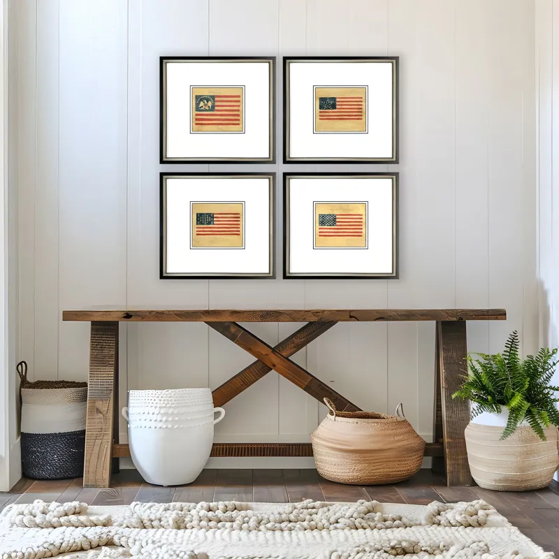 American Flags II S/4 Framed Art