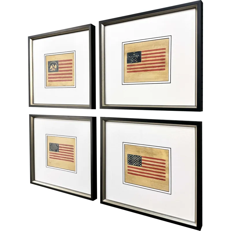 American Flags II S/4 Framed Art