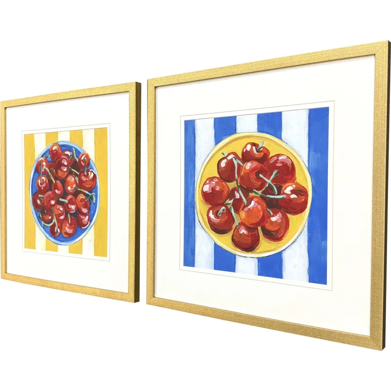Table Cherries S/2 Framed Art