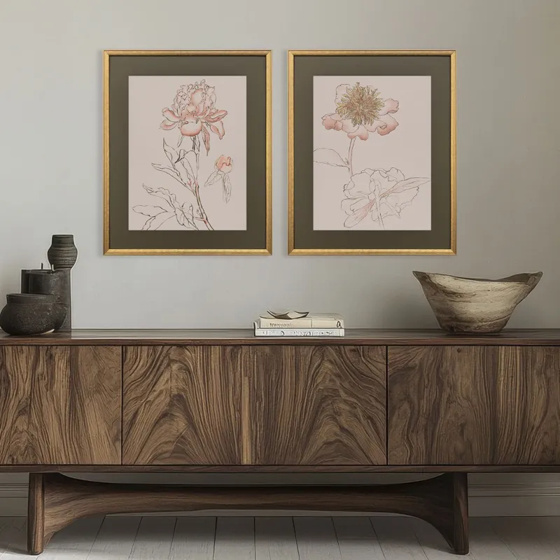 Delicate Sketch I S/2 Framed Art
