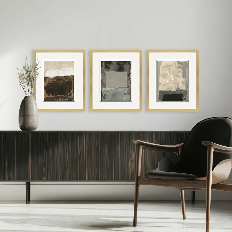 Textural Echo III S/3 Framed Art