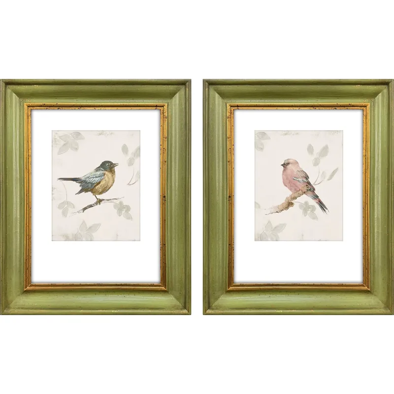 Bird Scene S/2 Framed Art