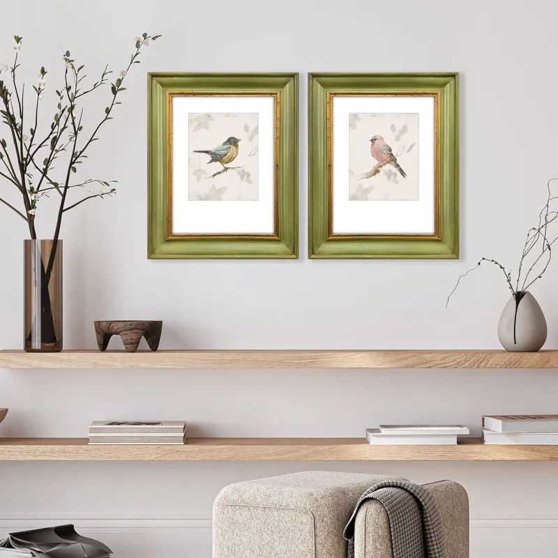 Bird Scene S/2 Framed Art