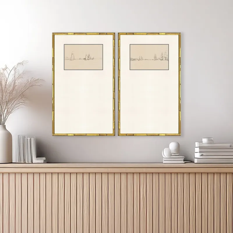 Harbor Sketch S/2 Framed Art
