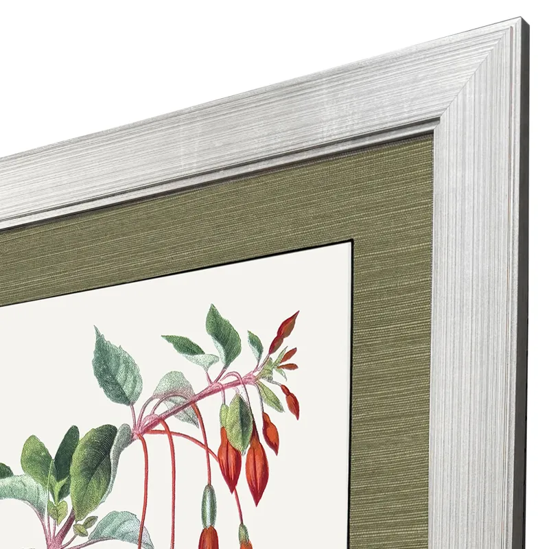 Downward Red Floral Framed Art