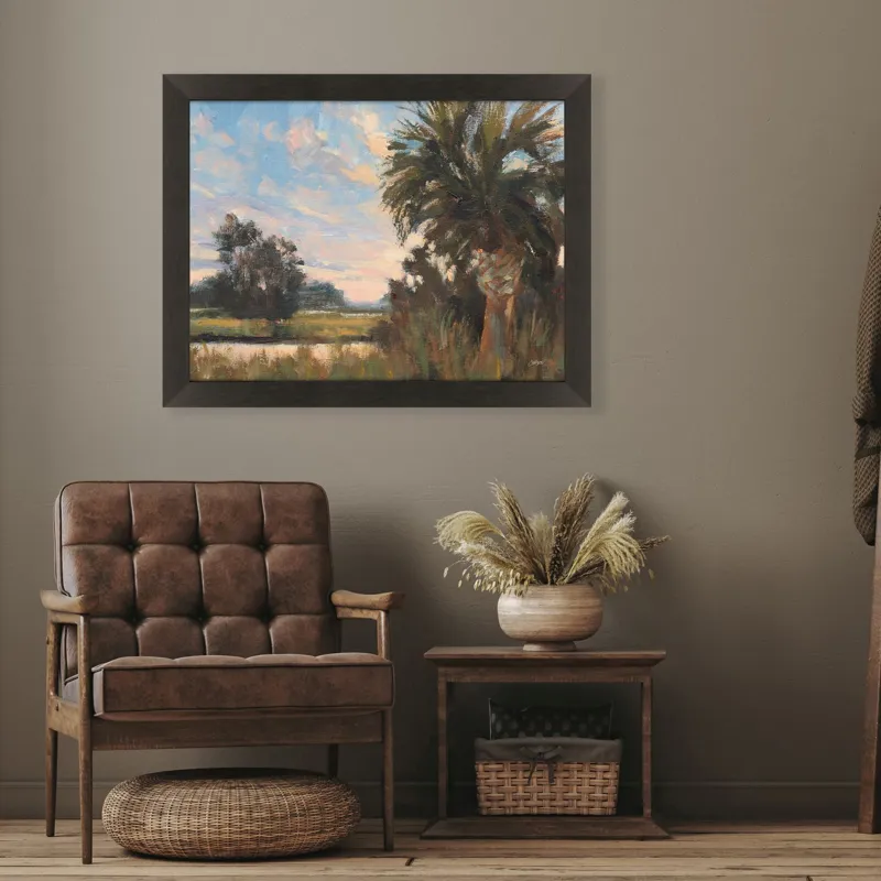 Palmetto Sunset Framed Art