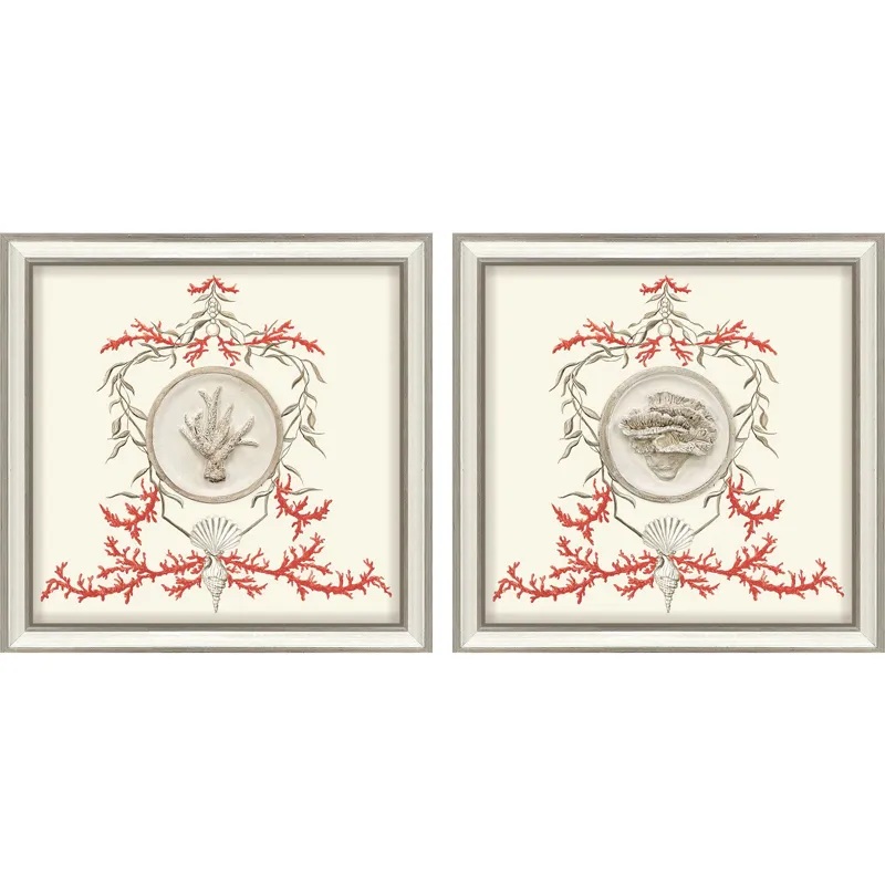 Coral Elegance II S/2 Framed Art