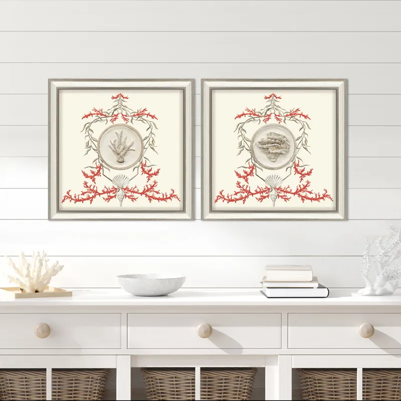 Coral Elegance II S/2 Framed Art