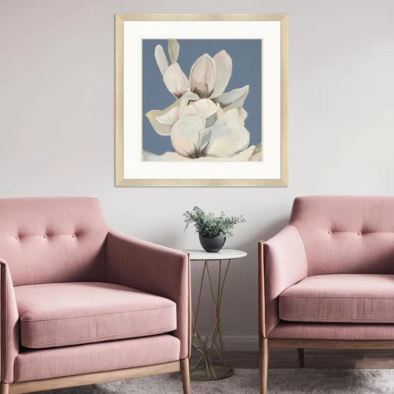 Magnolia on Blue I Framed Art