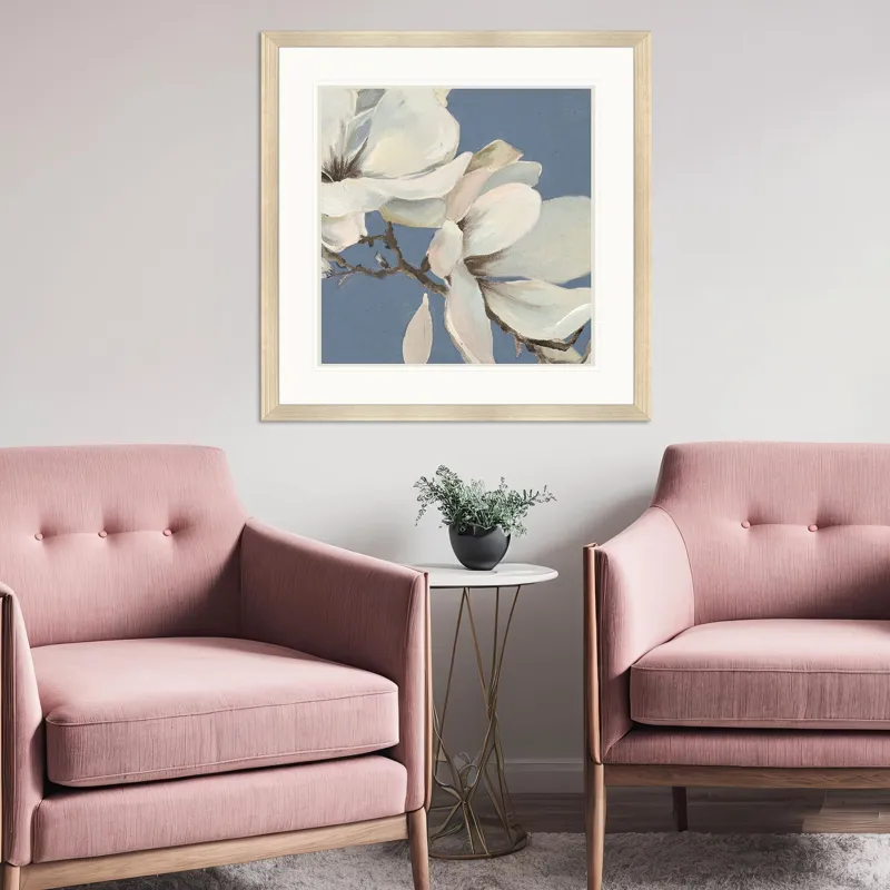 Magnolia on Blue II Framed Art