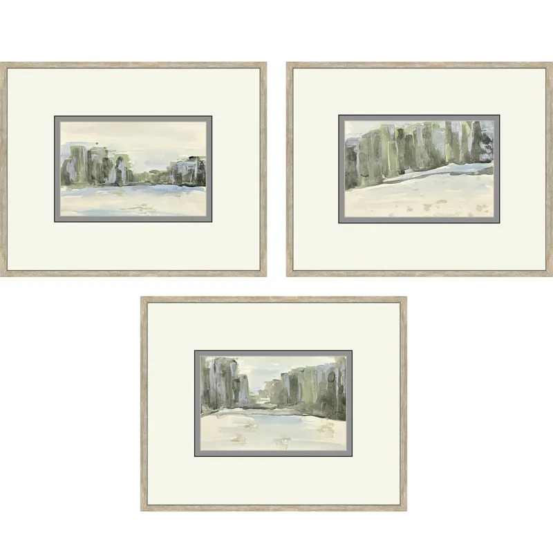 Distant Landscape I S/3 Framed Art