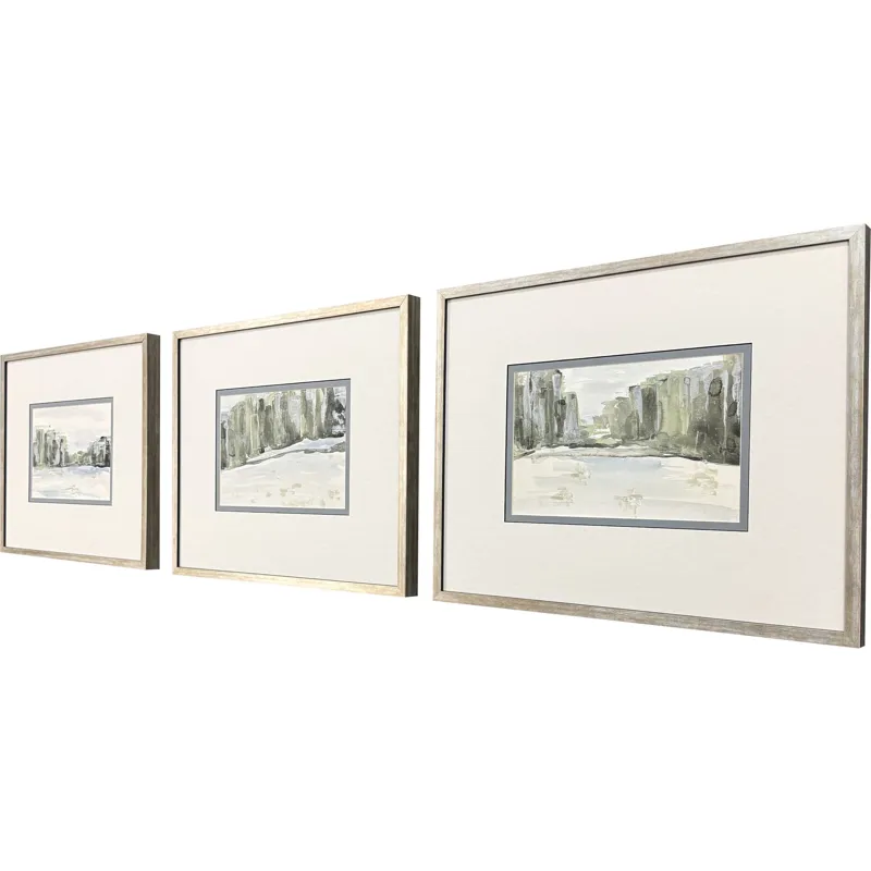 Distant Landscape I S/3 Framed Art