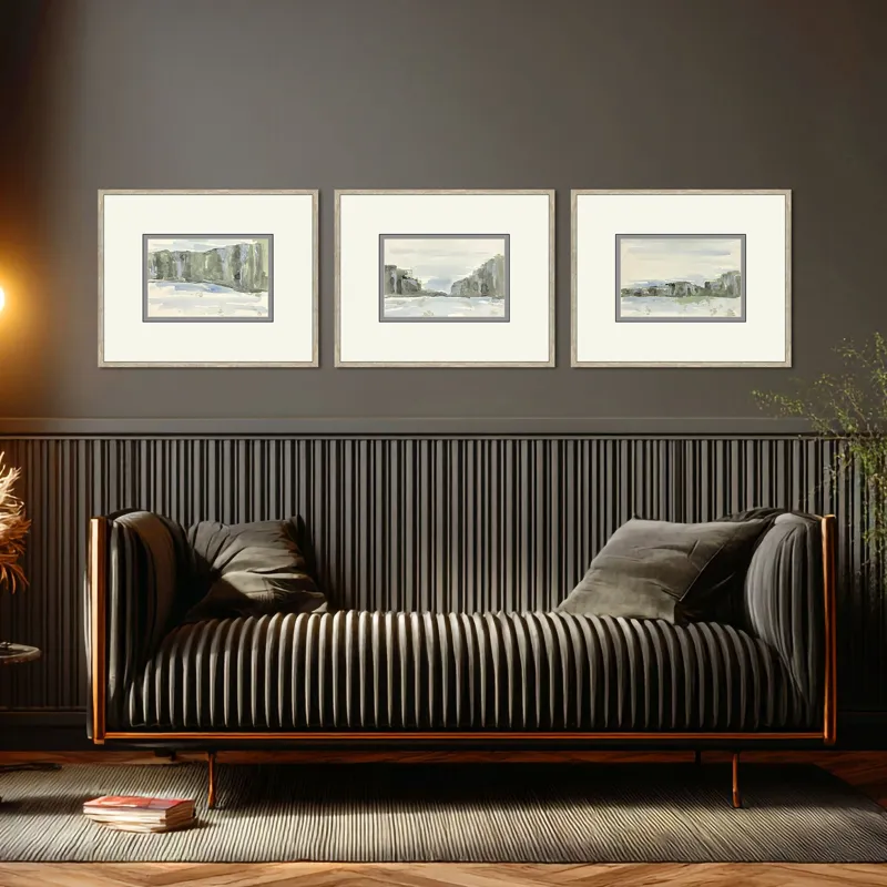 Distant Landscape II S/3 Framed Art