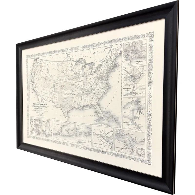 Military Map of US, 1861 Framed Art