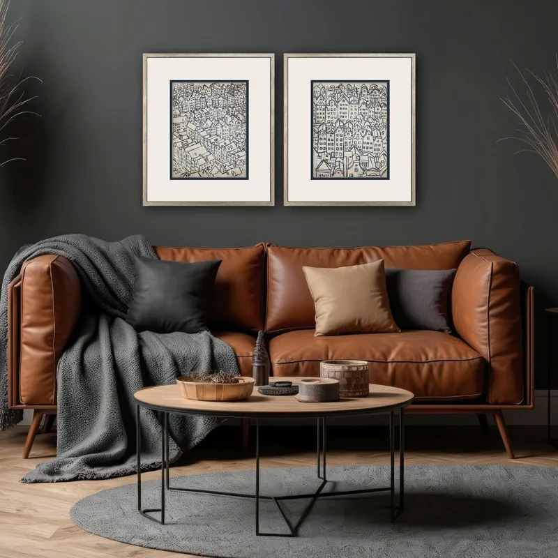 Europe Rooftops S/2 Framed Art