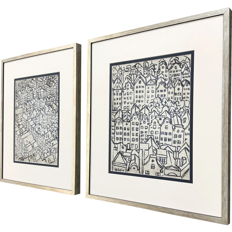 Europe Rooftops S/2 Framed Art