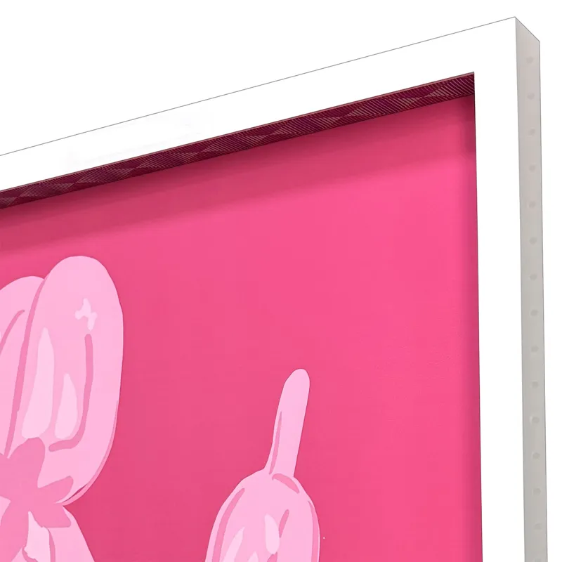 Pink Dog Balloon Framed Art