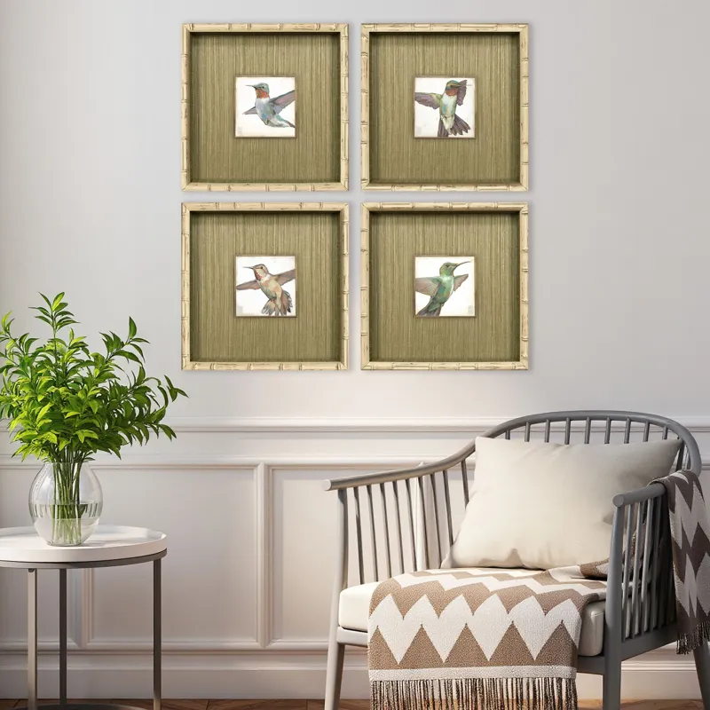 Hummingbird Flight S/4 Framed Art
