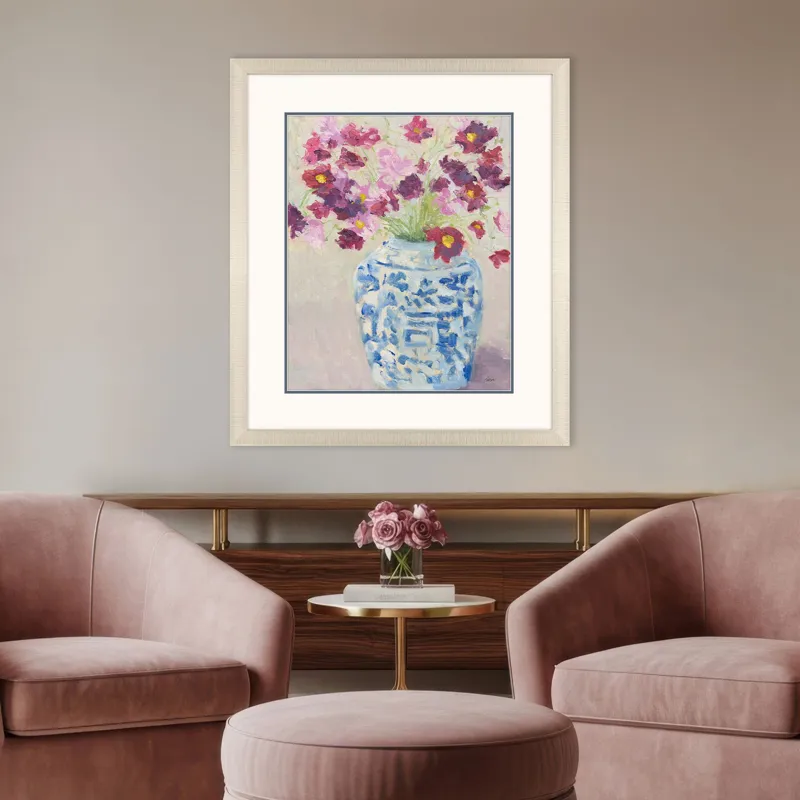 Cosmos in Chinoserie II Framed Art