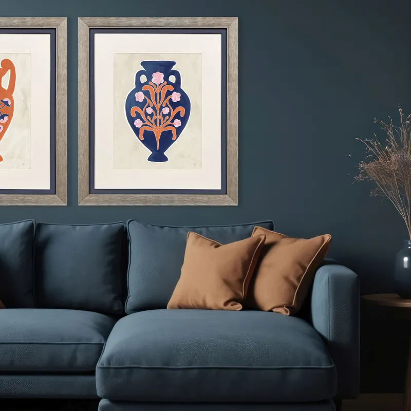 Folk Style Vessel II Framed Art