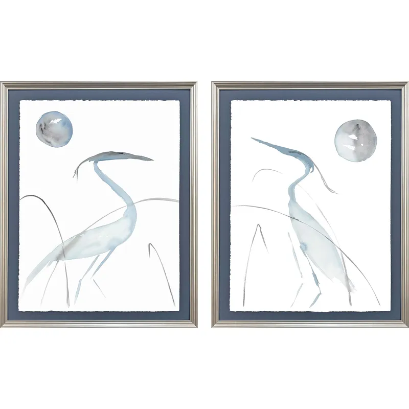 Evening Herons S/2 Framed Art