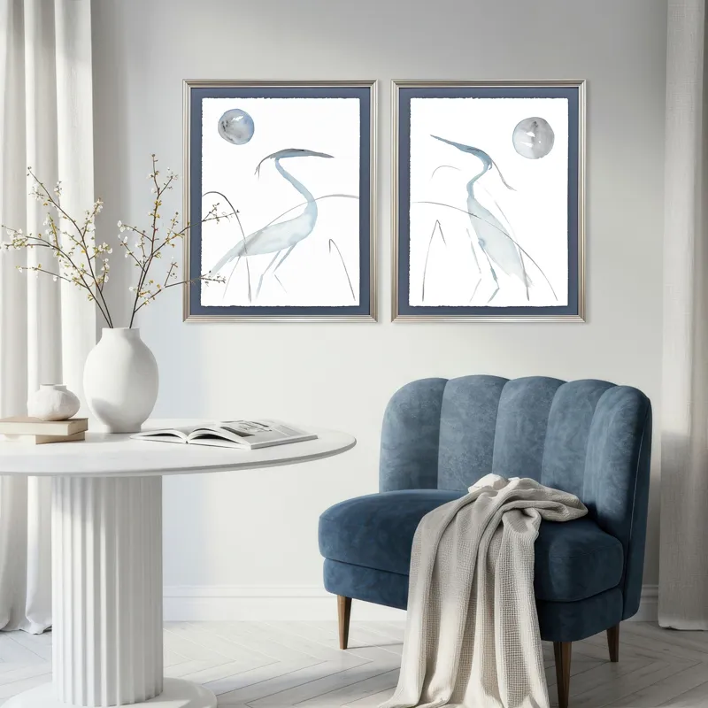 Evening Herons S/2 Framed Art