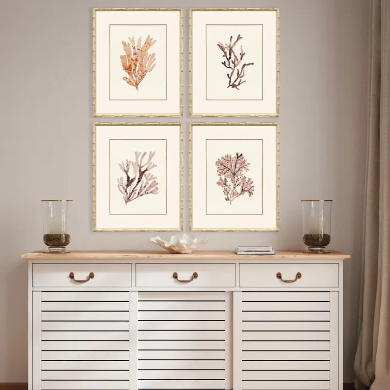 Ochre Coral S/4 Framed Art