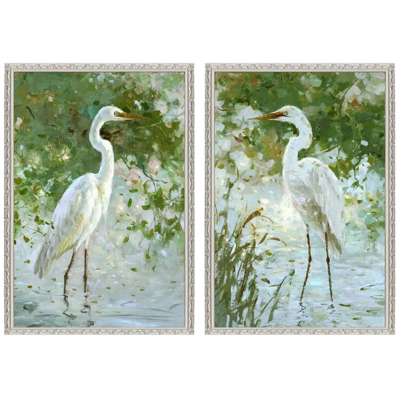 Heron on Display S/2 Framed Art