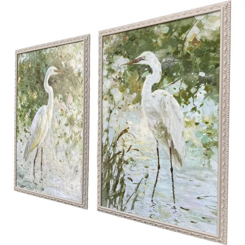 Heron on Display S/2 Framed Art