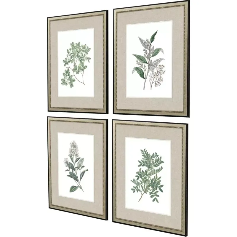 White Flowers S/4 Framed Art