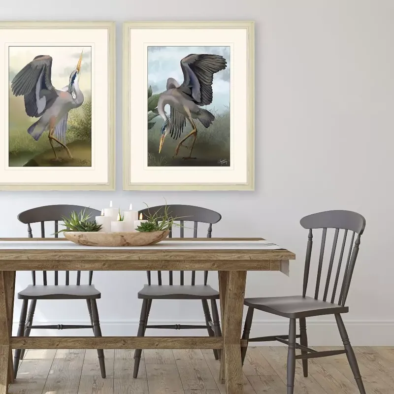 Heron Study II Framed Art