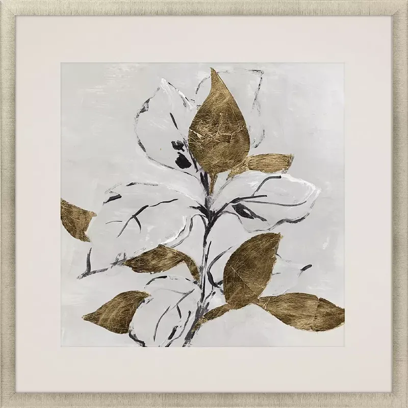 Golden Floral I Framed Art